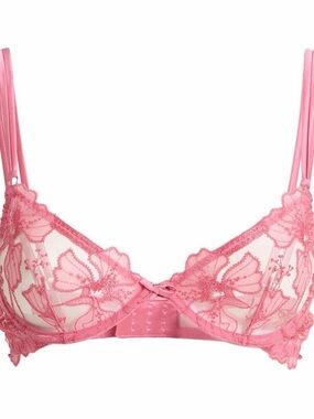Fleur du Mal Sheer Lace Underwire Bra - Pink 36D
